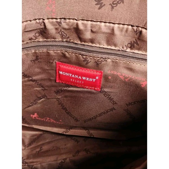 MONTANA WEST SELECT Concealed Carry Ostrich Print Tote Handbag Purse EUC - Picture 6 of 6